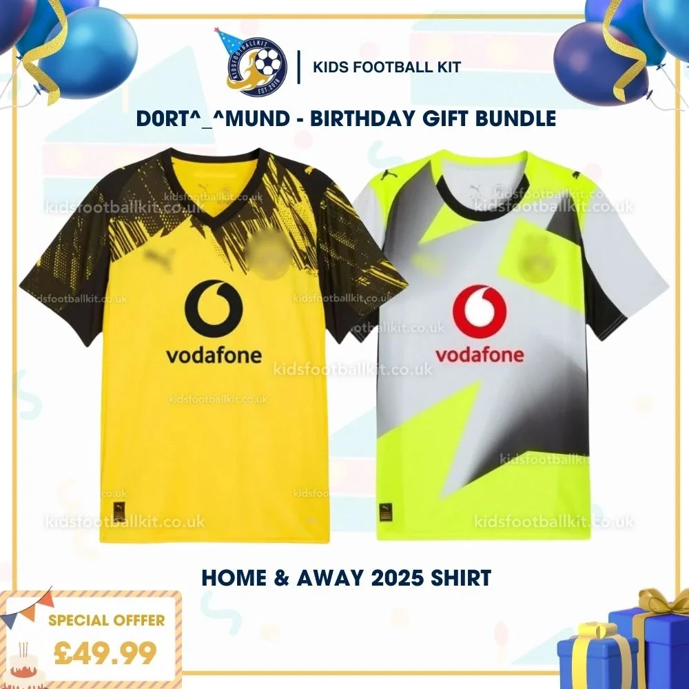 D0rt^_^mund Birthday Gift Pack – Home and Away Men Football Shirt 2025/26